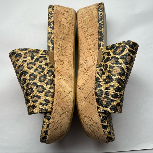 Stuart Weitzman Animal Print Cork Platform Sandals Size 8.5 - Picture 3 of 9